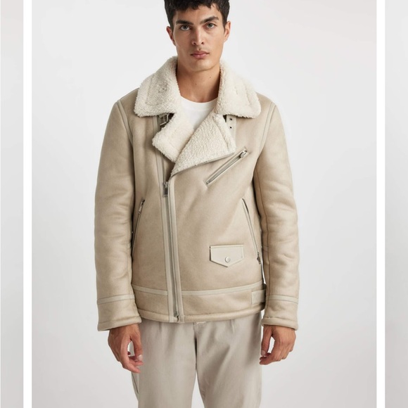 Zara Double Faced Cream Shearling Jacket